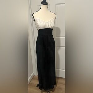 Express Black and White Pleated Maxi Dress
